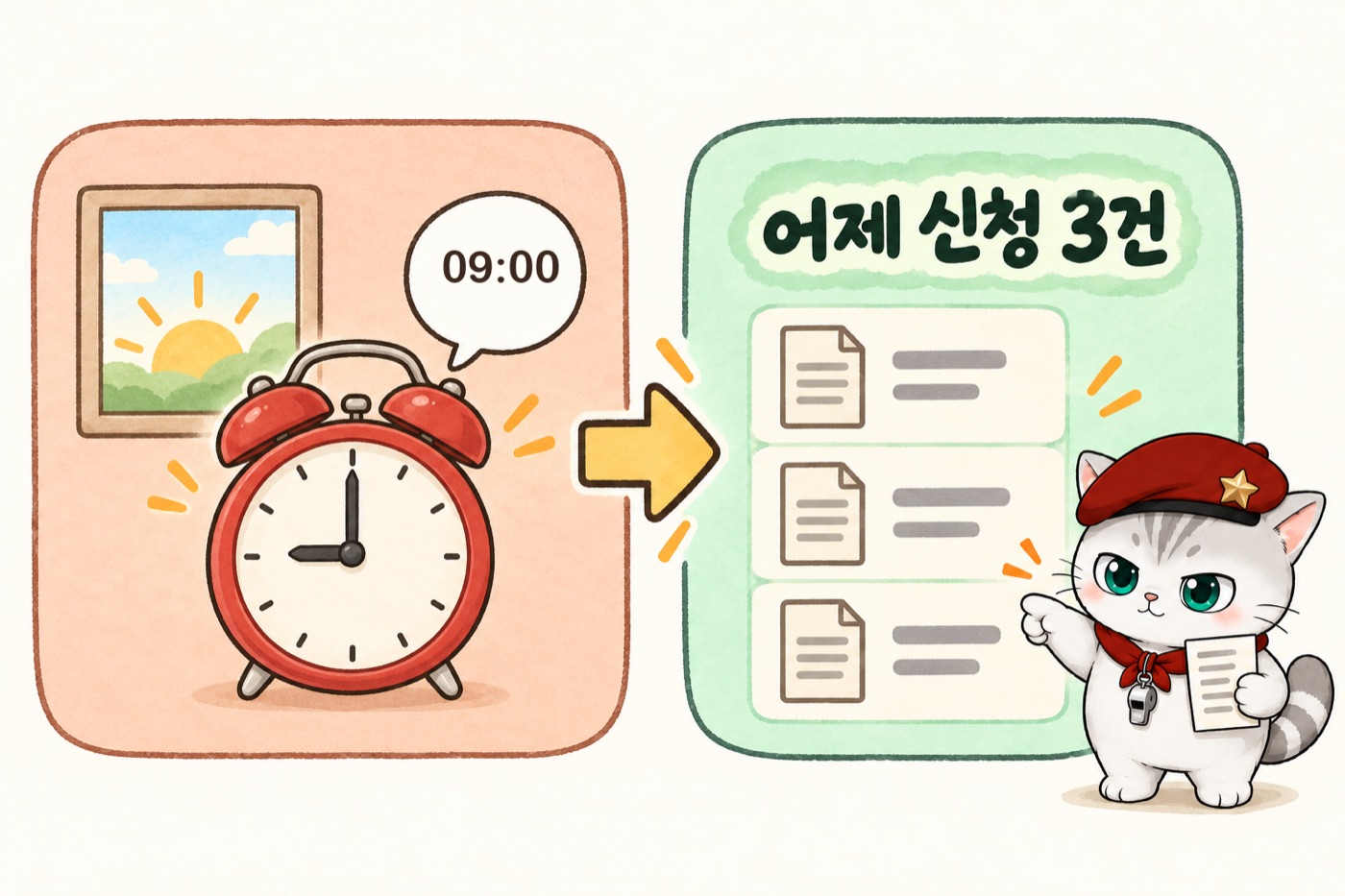 아침 9시 브리핑 크론