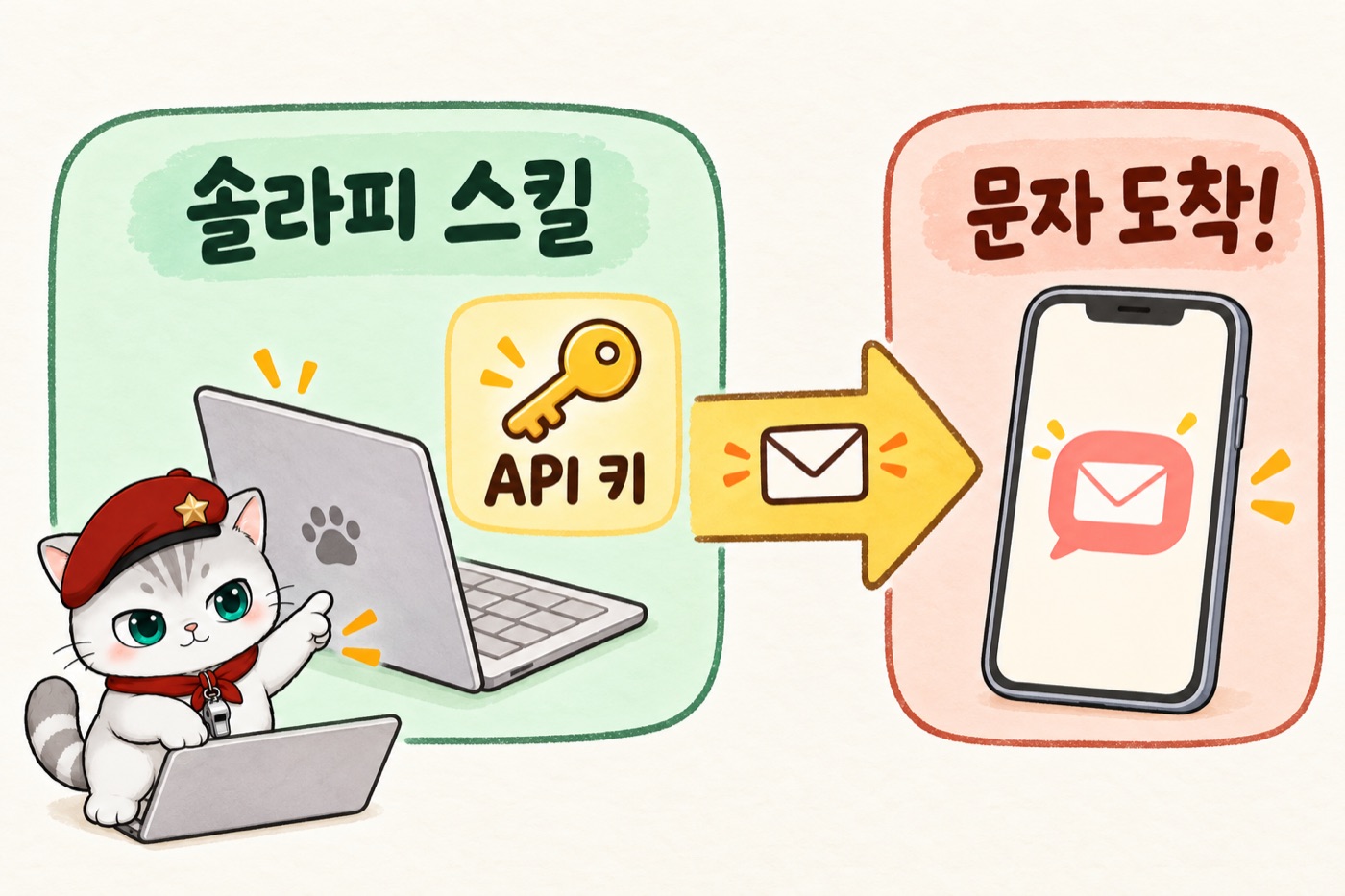 솔라피 스킬로 문자 보내기
